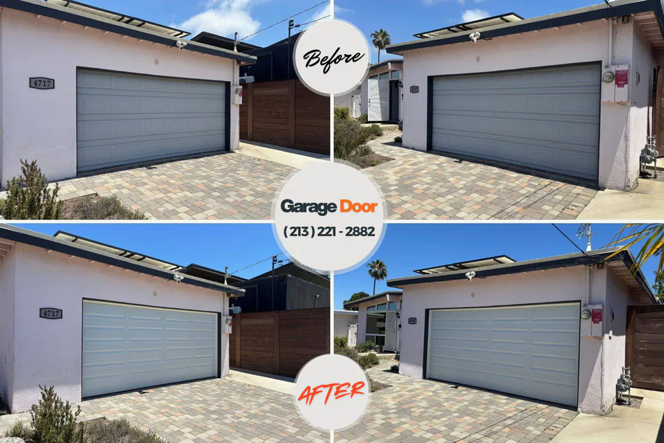 Before and after: garage door repair Bonner Springs, KS